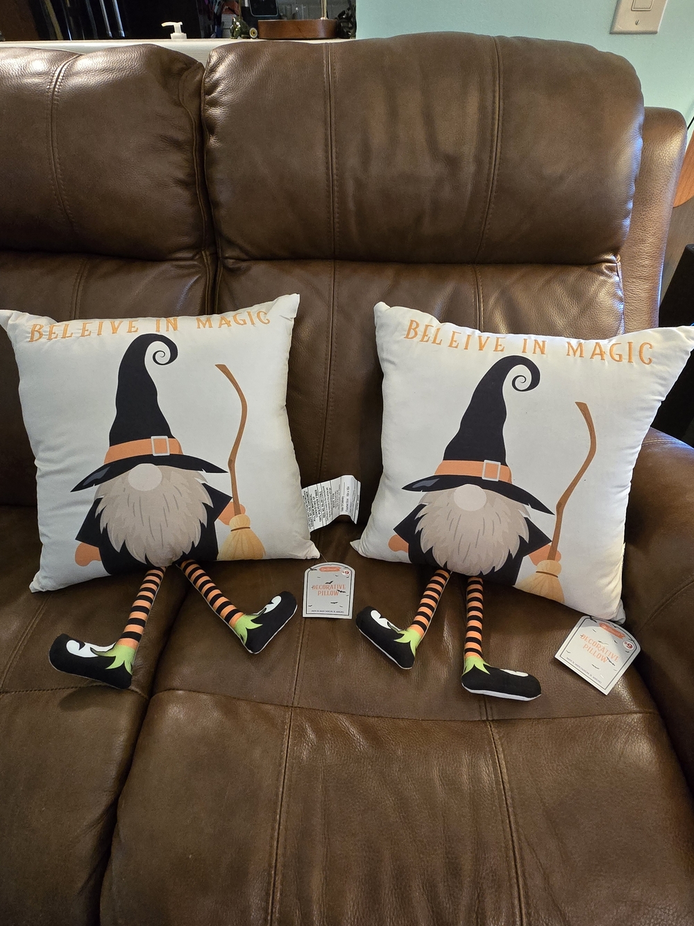 Gnome Halloween Pillows 16x16" Set Of 2 NWT